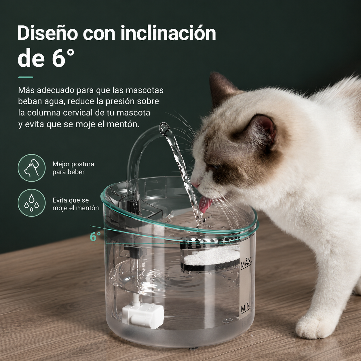 Fuente Automática de Agua para Gatos