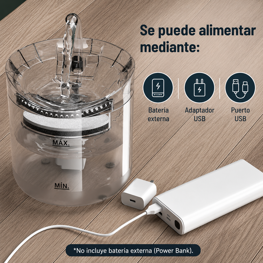 Fuente Automática de Agua para Gatos